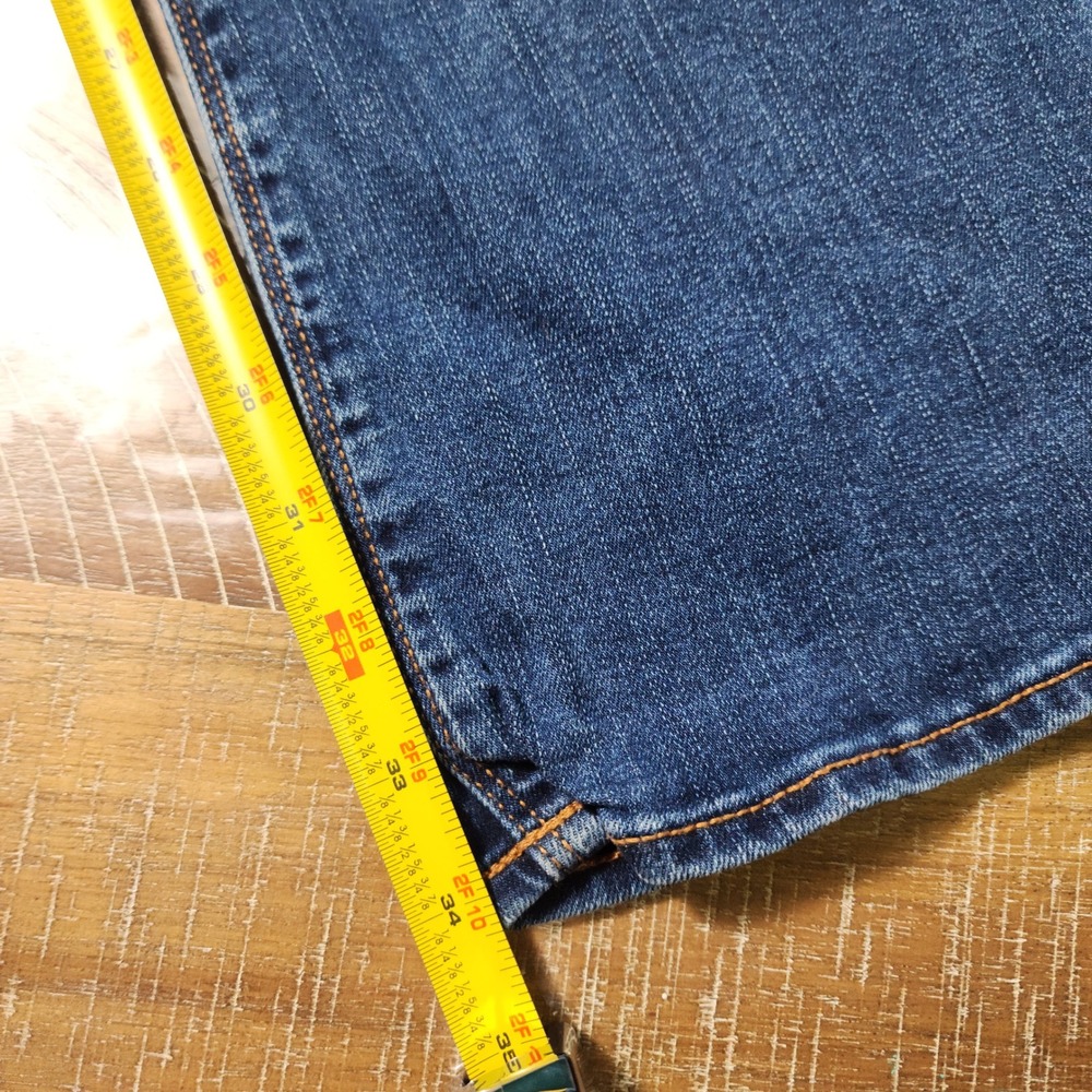 American Eagle Super Stretch Flare Jean Blue Medium Wash Size 4 X-Long Long Rise - Picture 8 of 9